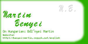 martin benyei business card